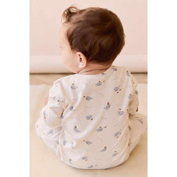 New Jamie Kay Organic Cotton Reese Zip Onepiece in Whales Size 2 - Picture 3 of 9